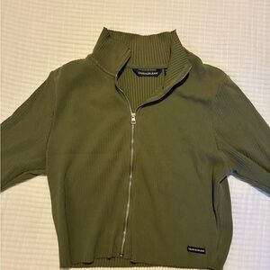 Calvin Klein Army Green Zip up top